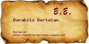 Barabits Bertalan névjegykártya
