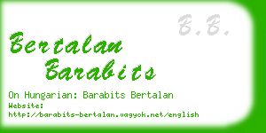 bertalan barabits business card